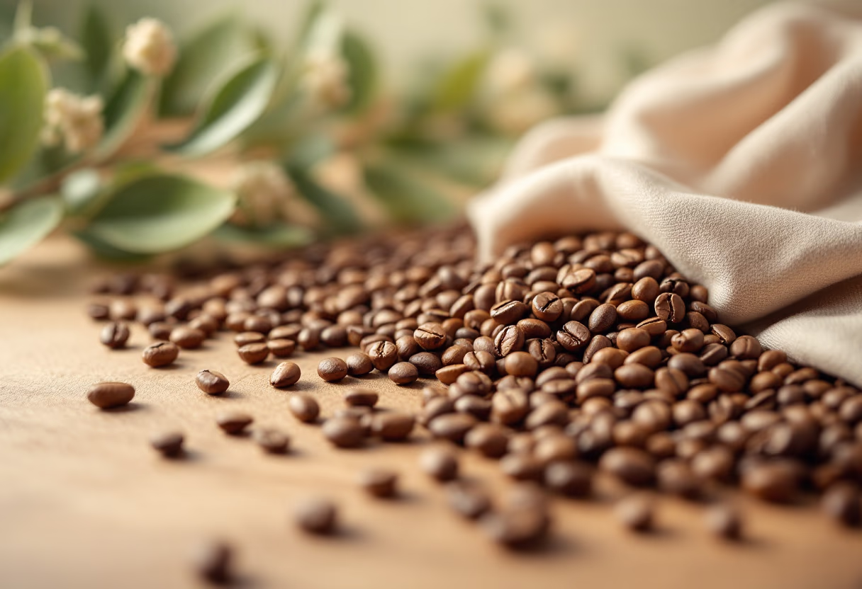 coffee beans within an ornate, refined setting